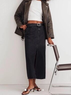NWT madewell black/grey denim skirt 23